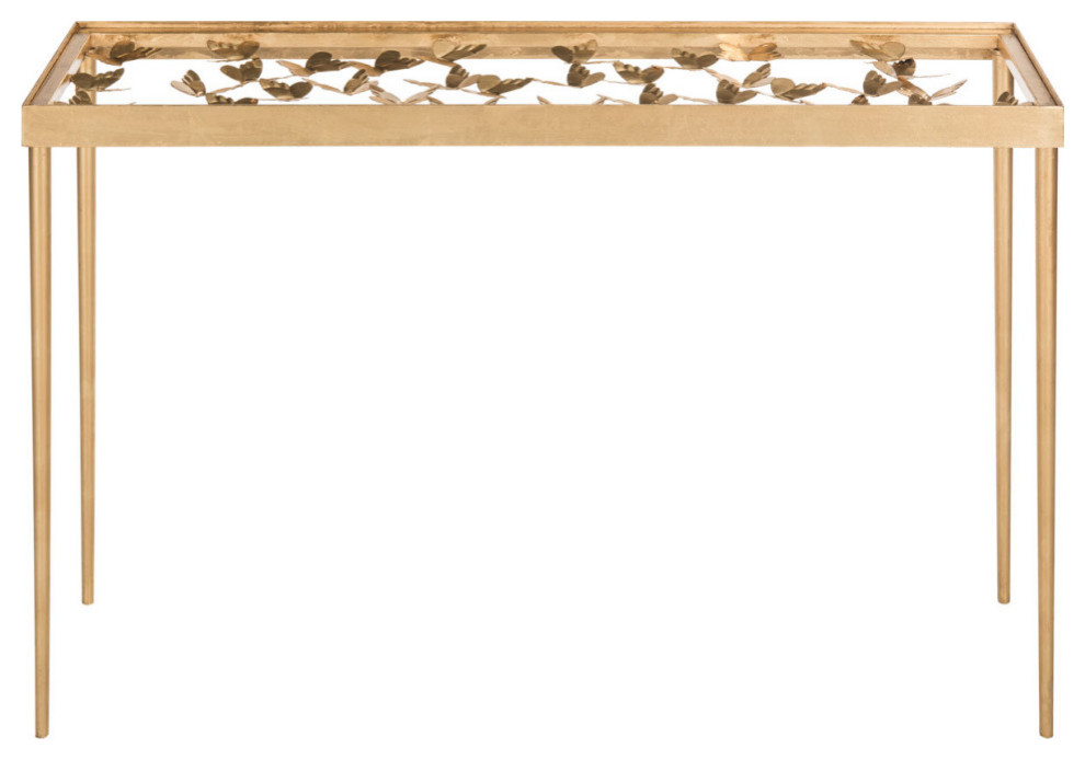 Gizelle Butterfly Console Antique Gold Leaf   Midcentury   Console Tables   by V.S.D Furniture  Houzz