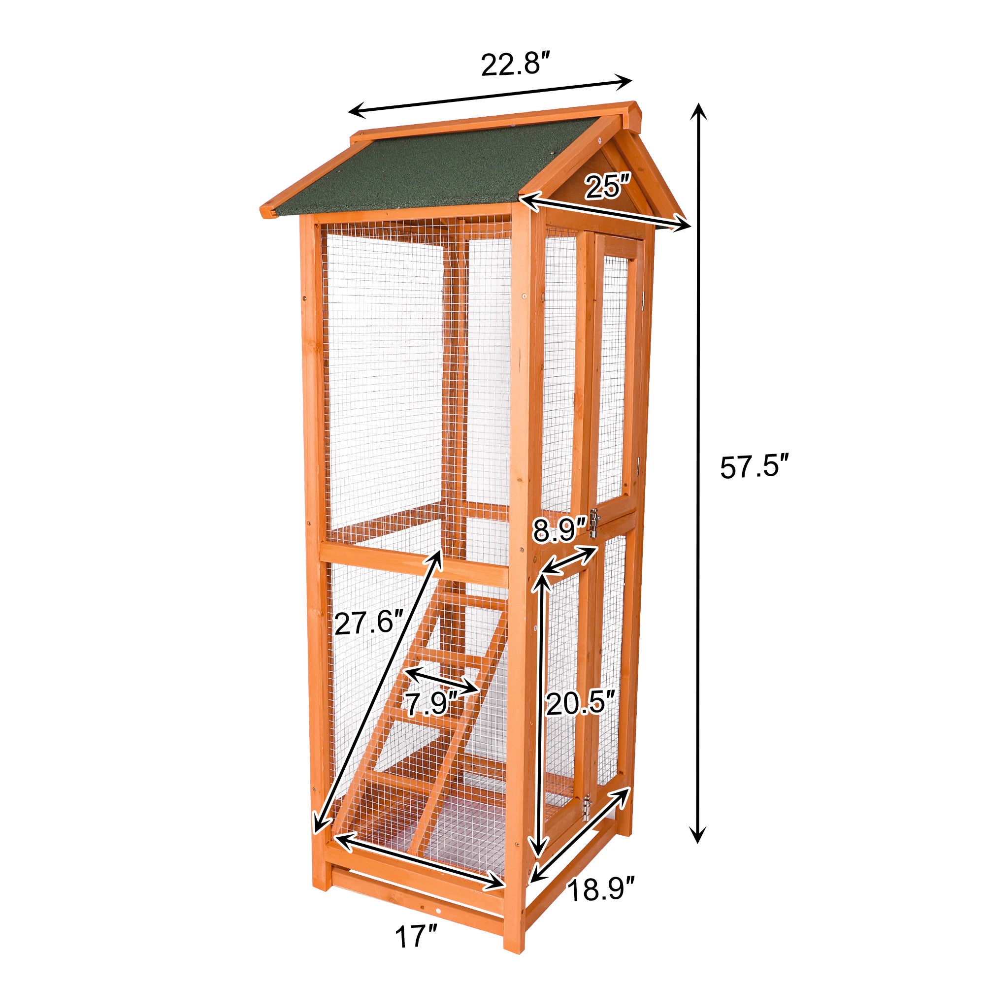 Karmas Product Bird Cage Pet Products Large Wooden Aviary Standing Vertical Play House with Bars for Parakeets Finches