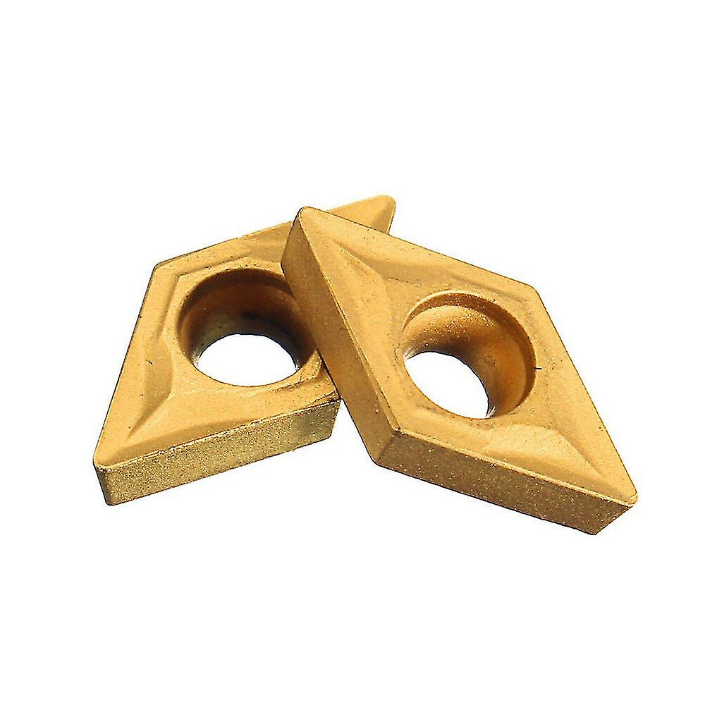 10pcs Dcmt070204 Ybc251 Blades Gold Carbide Inserts Cnc Lathe Cutter For Lathe Turning Tool Boring