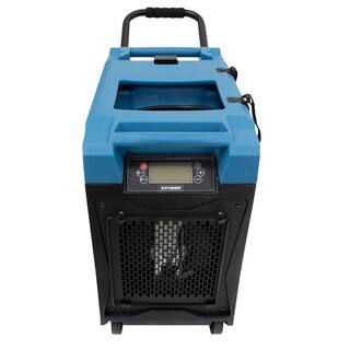 XPOWER 145-Pint LGR Commercial Dehumidifier with Auto Purge Pump Handle and Wheels for Water Damage Restoration XD-85L2-Blue