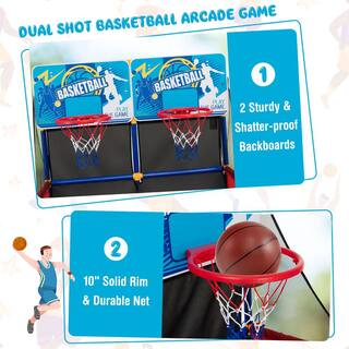 Costway Kids Dual Shot Basketball Arcade Game with 4 Balls Pump Easy Quick Assembling Gift SP37889