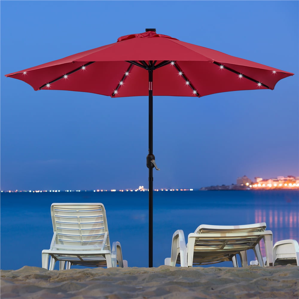 Easyfashion 9ft Red Octagon Market and Table Patio Umbrella