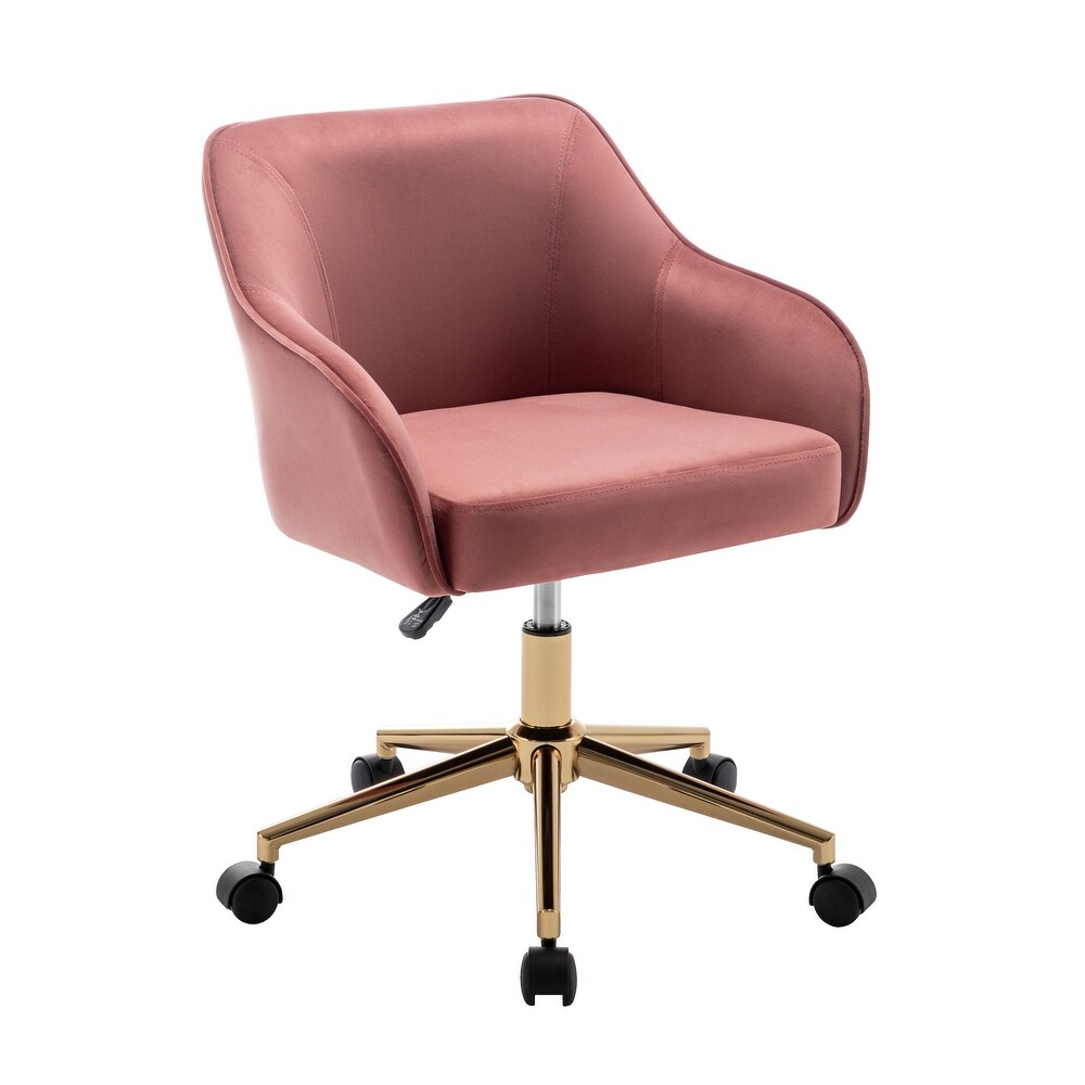 Porthos Home Raisa Velvet Office Chair with Gold Chrome Base