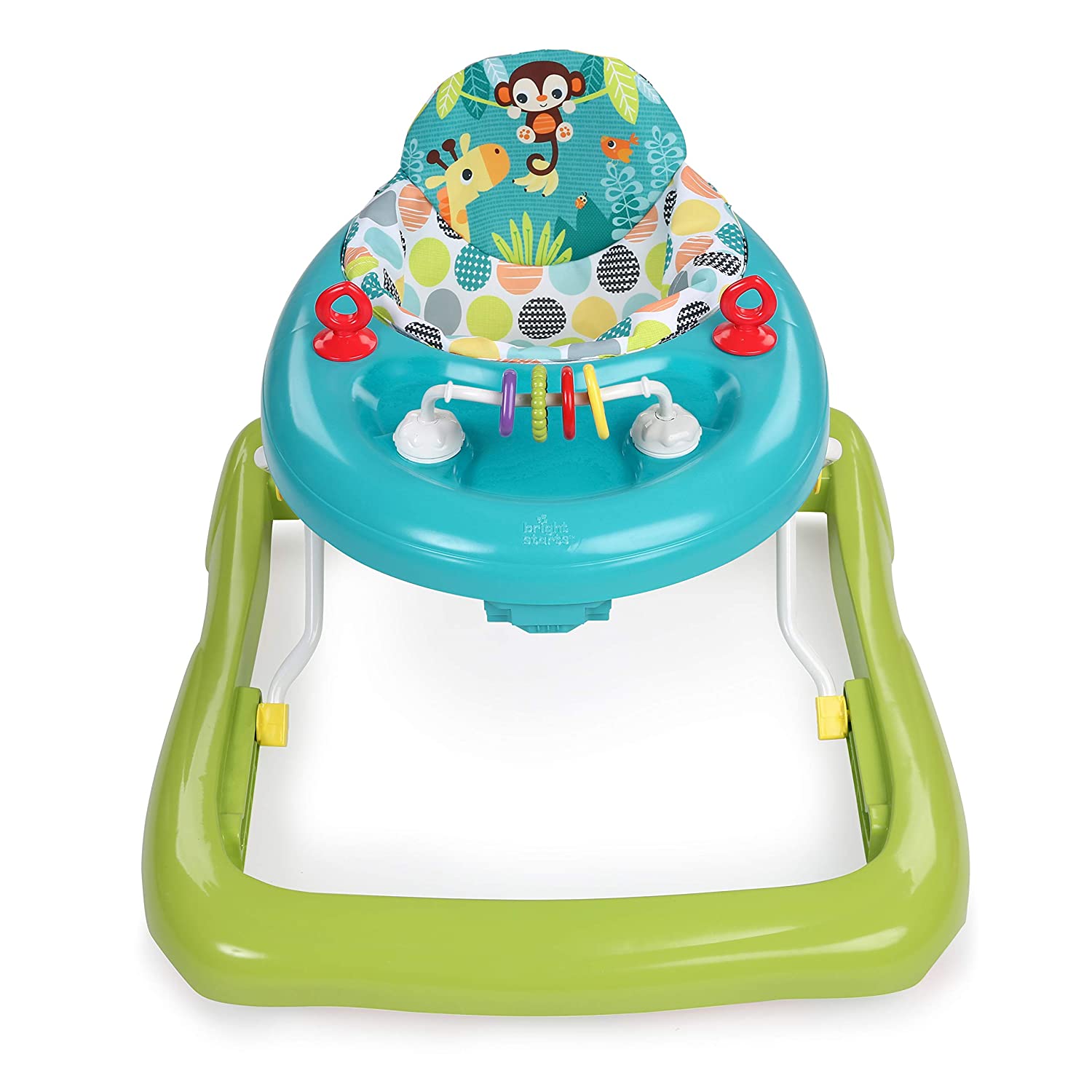 Bright Starts Giggling Safari Walker with Easy Fold Frame for Storage， Ages 6 Months 