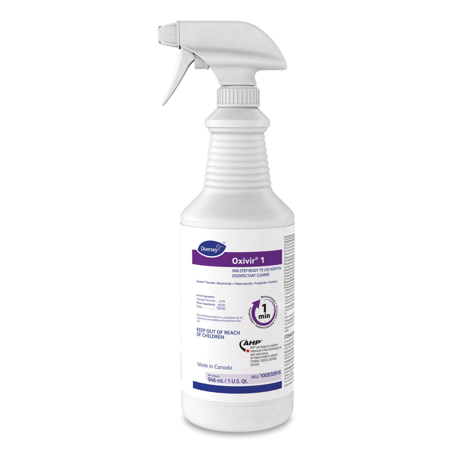 Oxivir 1 RTU Disinfectant Cleaner by Diverseyandtrade; DVO100850916