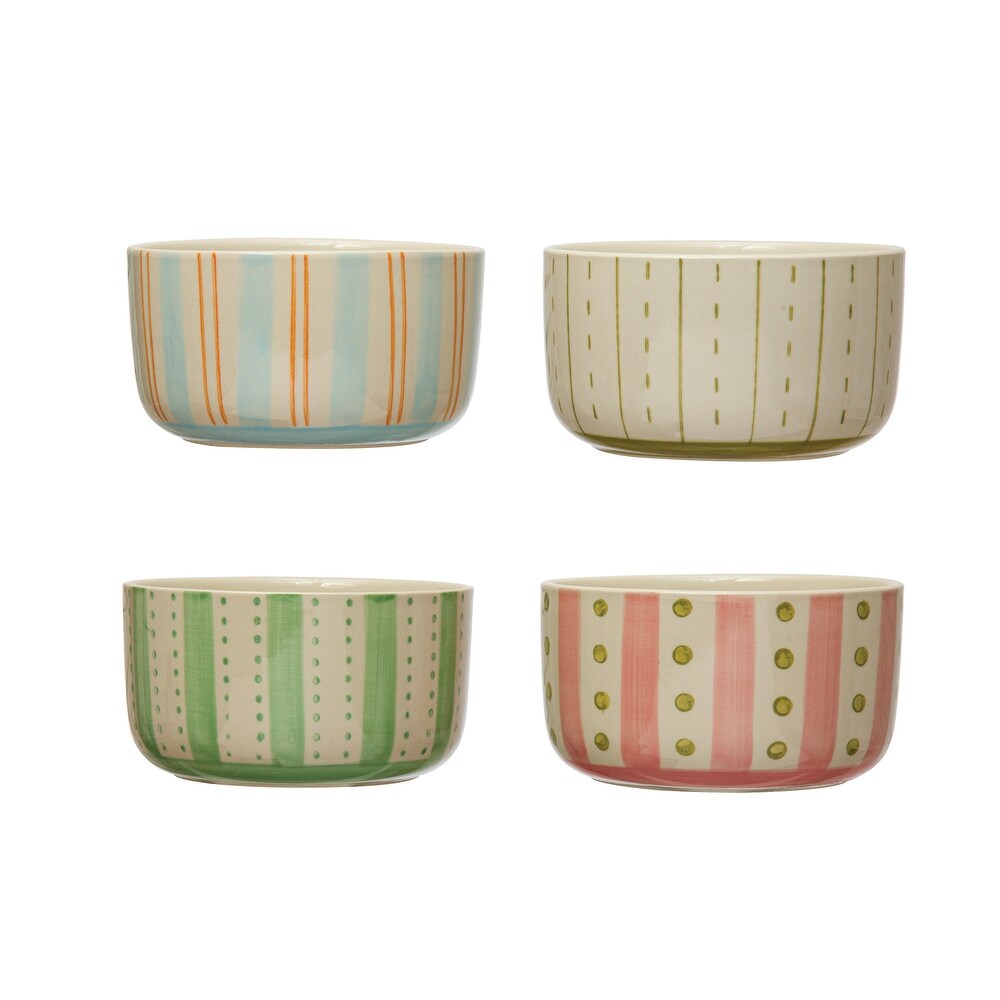 Stoneware Bowls with Painted Patterns   5.0\