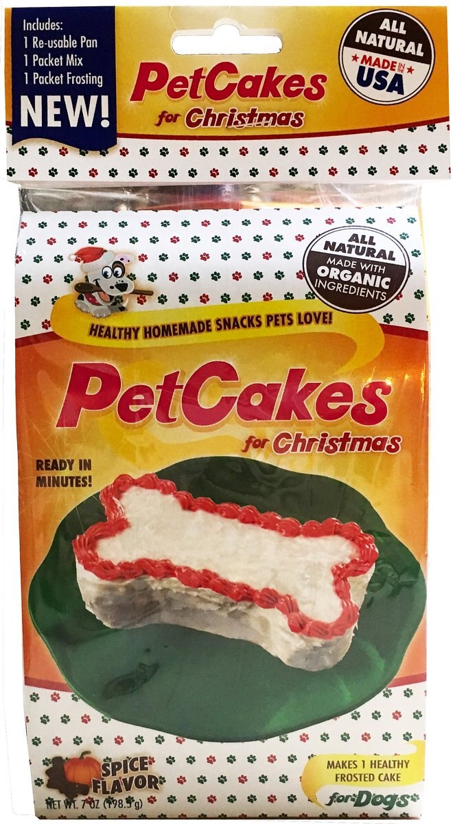 PetCakes Spice Flavor Microwavable Holiday Cake Mix Kit With Bone Shaped Pan Dog Treat