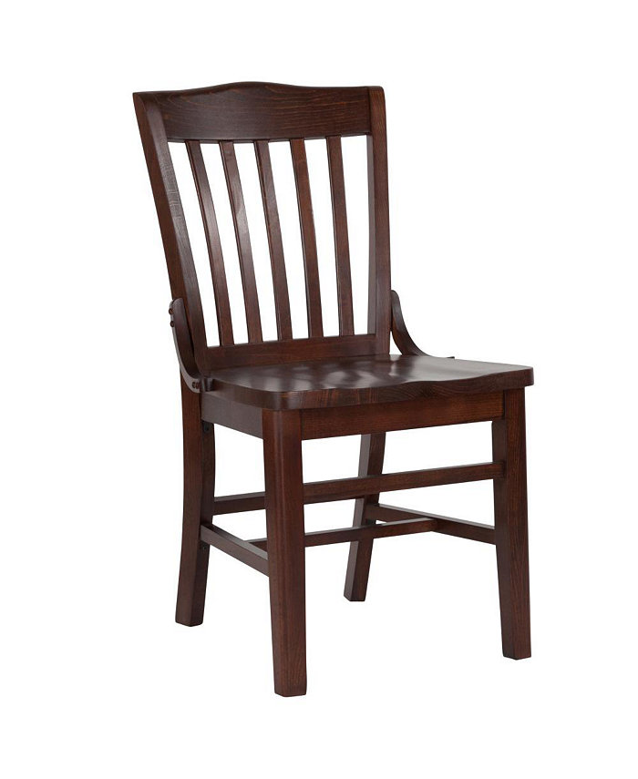 EMMA+OLIVER School House Back Wooden Restaurant Dining Chair