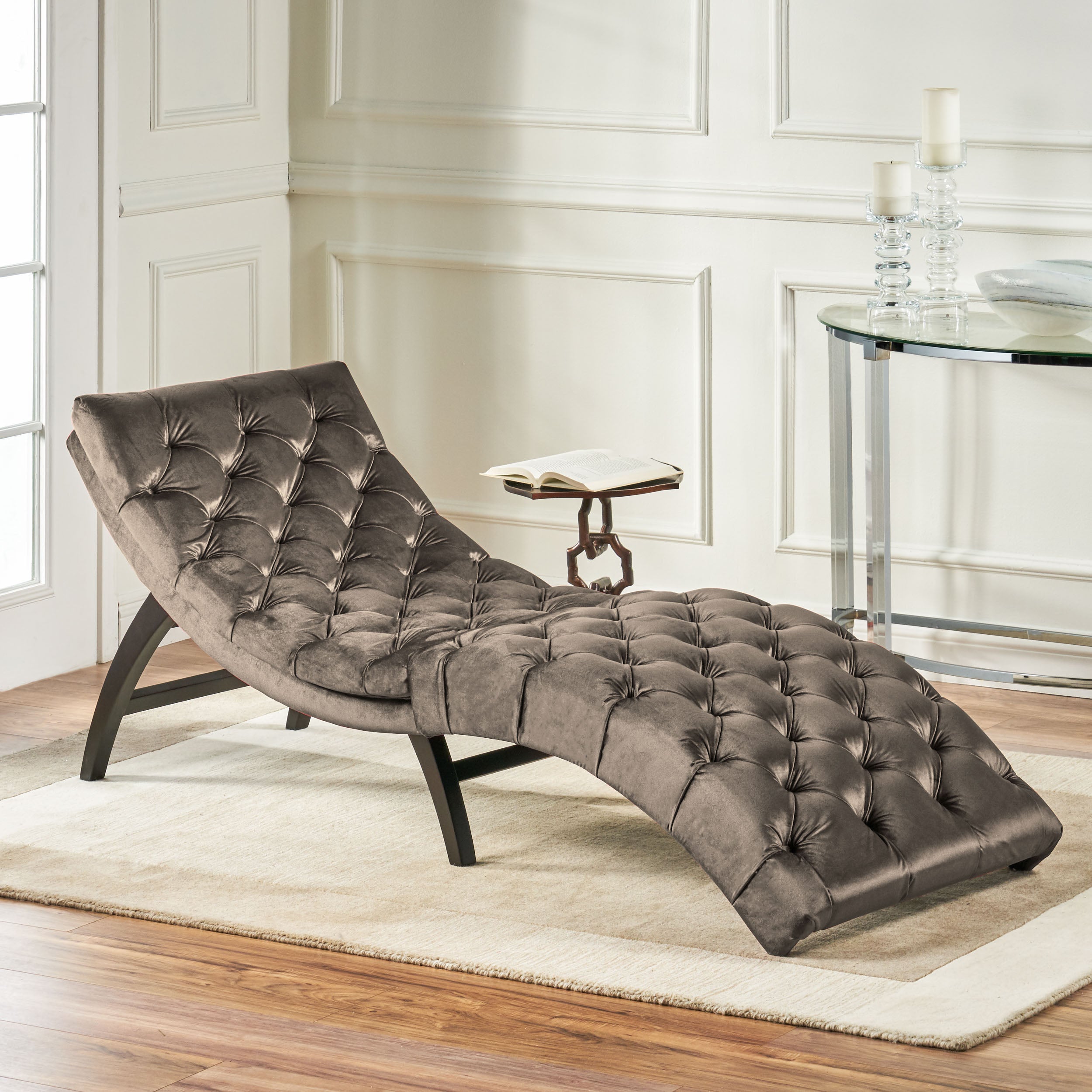 Garamond Tufted Velvet Chaise Lounge