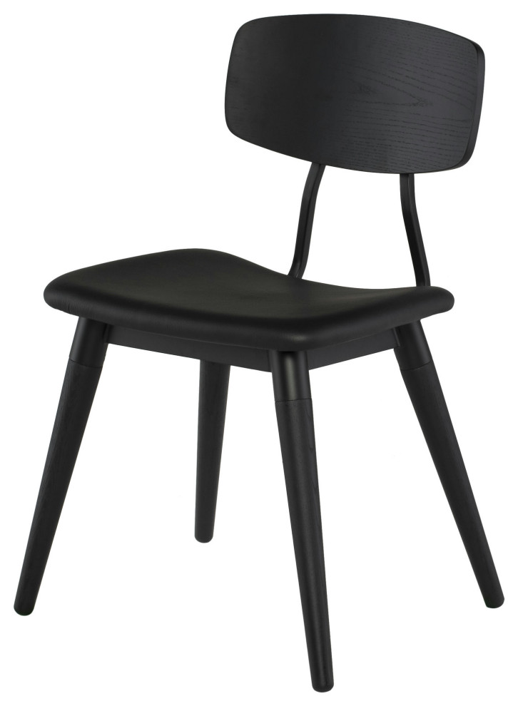 Scholar Black Naugahyde Dining Chair   Midcentury   Dining Chairs   by Kolibri Decor  Houzz