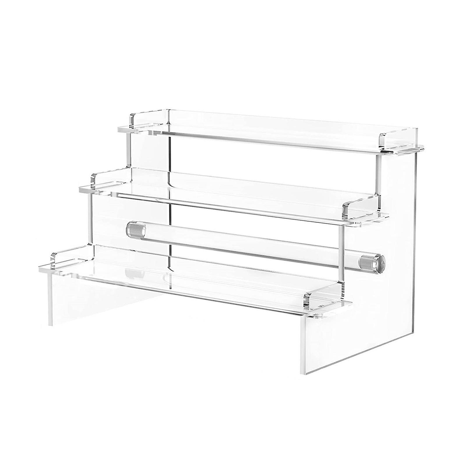 3 Tier Acrylic Display Riser Shelf Acrylic Stands For Model Figure Cosmetic