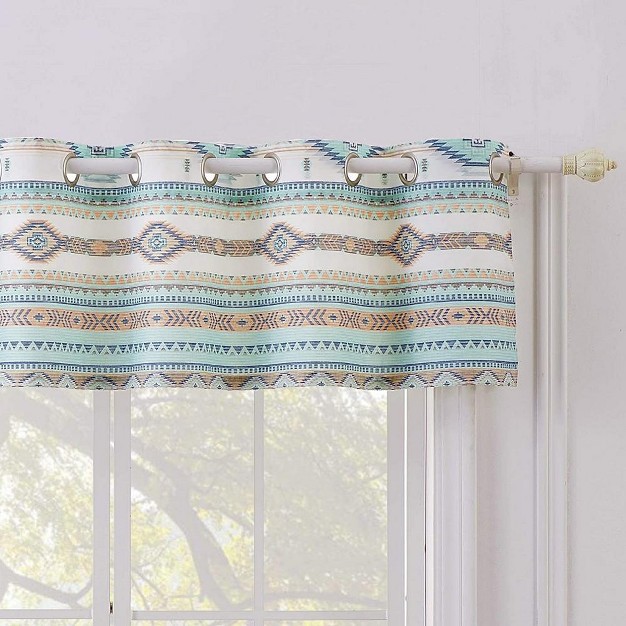 Phoenix Window Valance 84in X 16in 1in Turquoise By Barefoot Bungalow