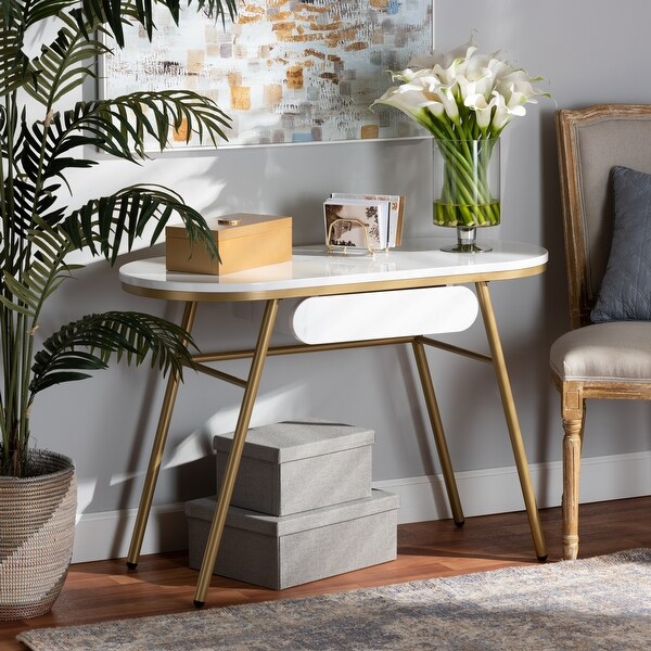 Mabel Modern and Contemporary Gold Finished Metal Console Table