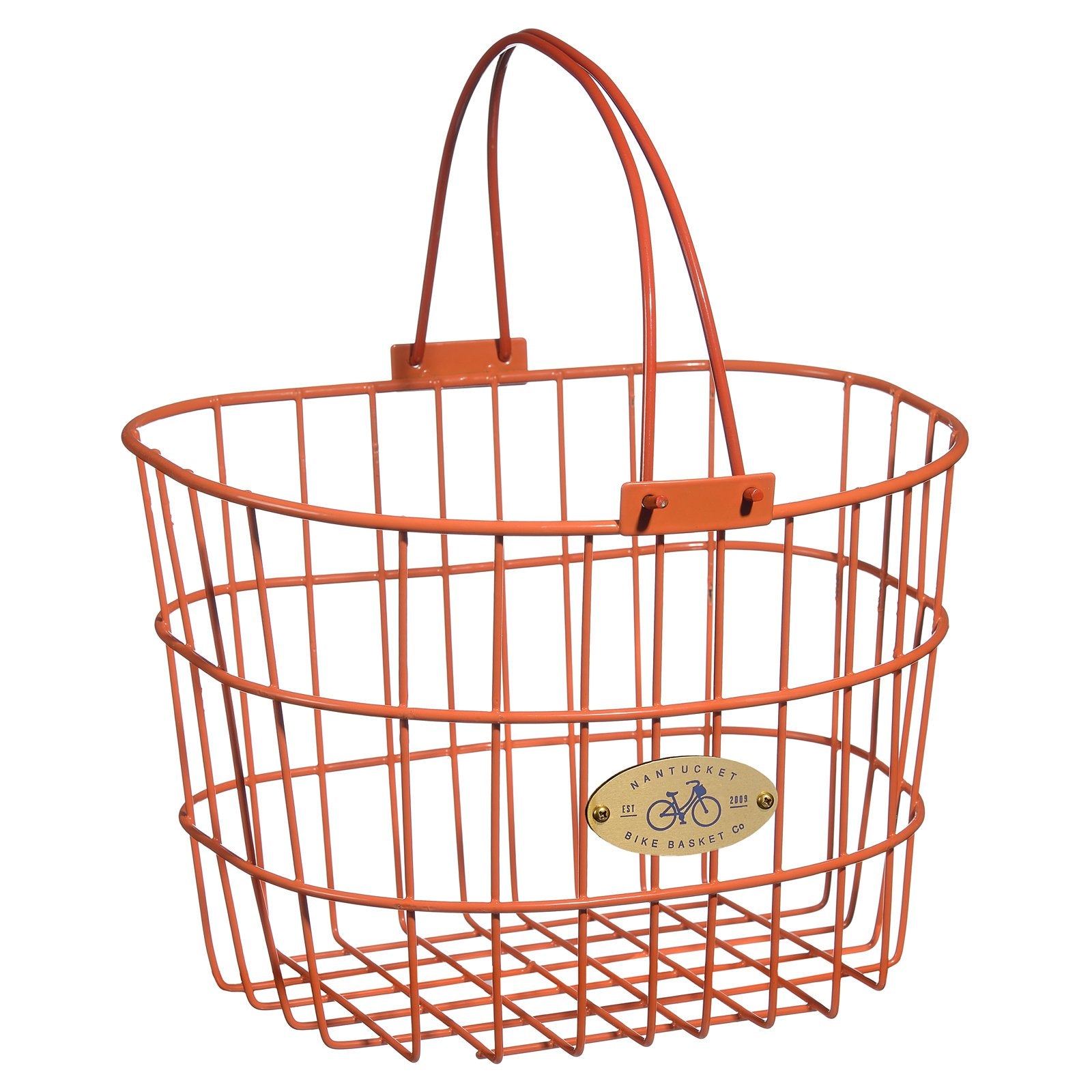 Nantucket Bicycle Basket Co. Surfside Adult Wire D-Shape Basket， Pink