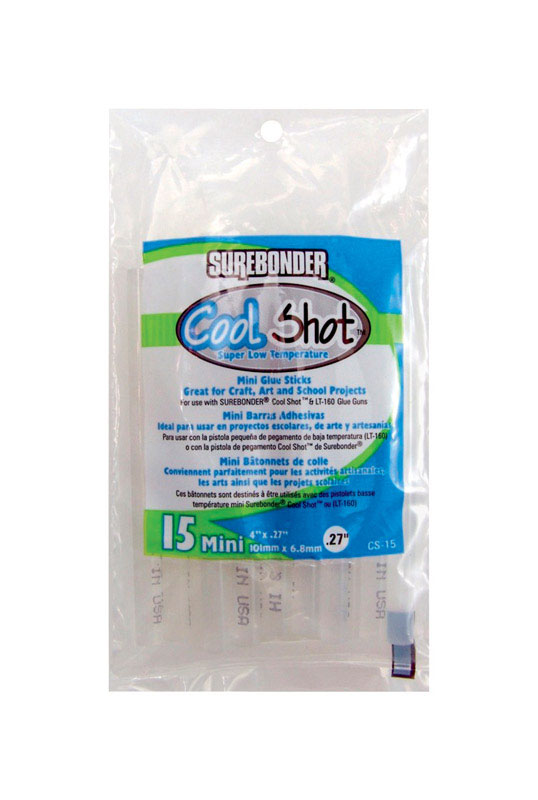 Surebonder 0.27 in. D X 4 in. L Cool Shot Mini Glue Sticks Clear 15 pk