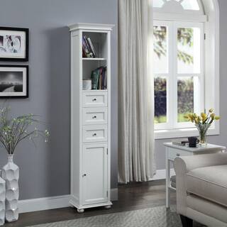 Home Decorators Collection Hampton Harbor 15 in. W x 10 in. D x 67-12 in. H Linen Cabinet in White BF-21891-WH