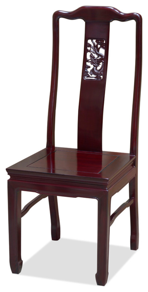 Dark Cherry Rosewood Dragon Oriental Chair   Asian   Dining Chairs   by China Furniture and Arts  Houzz