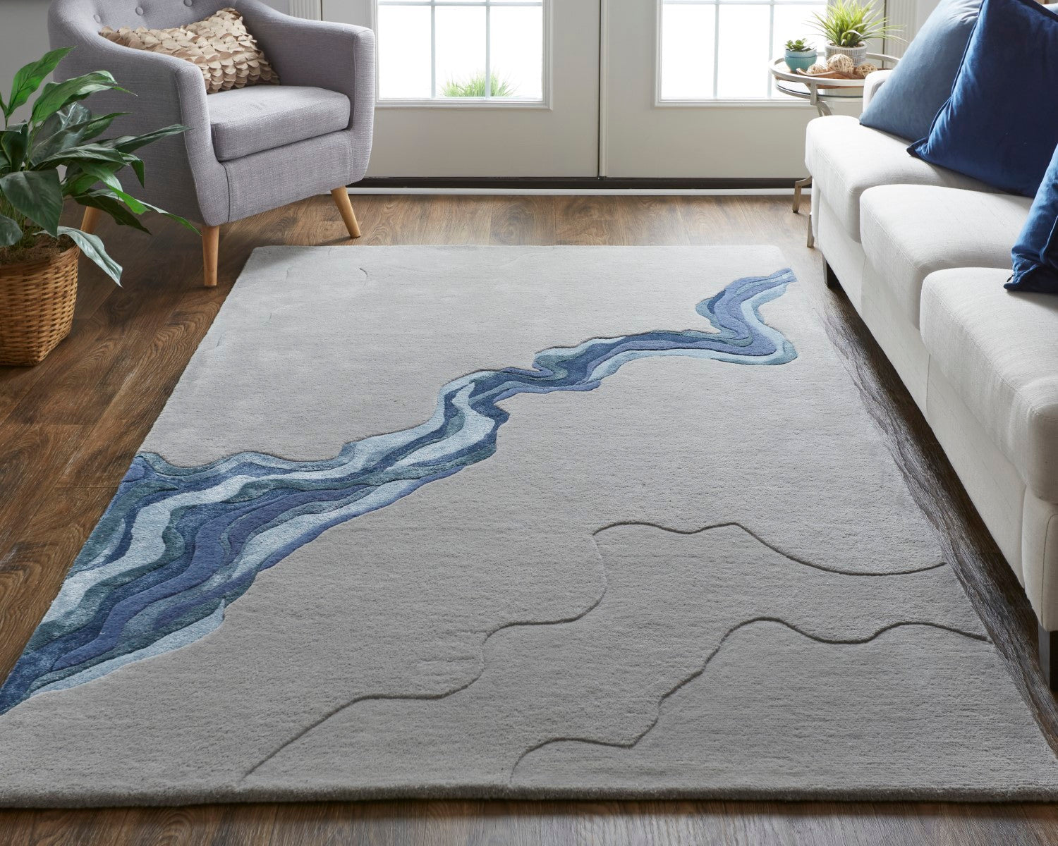 Arwyn Hand Tufted Gray / Blue Rug