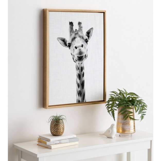 X 24 quot Sylvie Giraffe Framed Canvas By Simon Te Tai Gold Kate amp Laurel All Things Decor