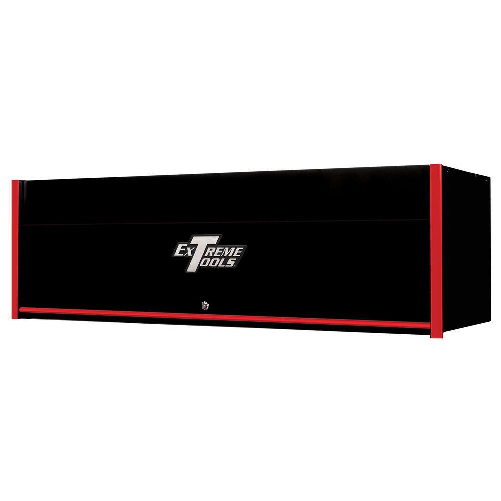 Extreme Tools RX Series 72 in. 0-Drawer Triple-Bank Extreme Power Workstation Hutch in Black with Red Trim RX722501HCBKRD