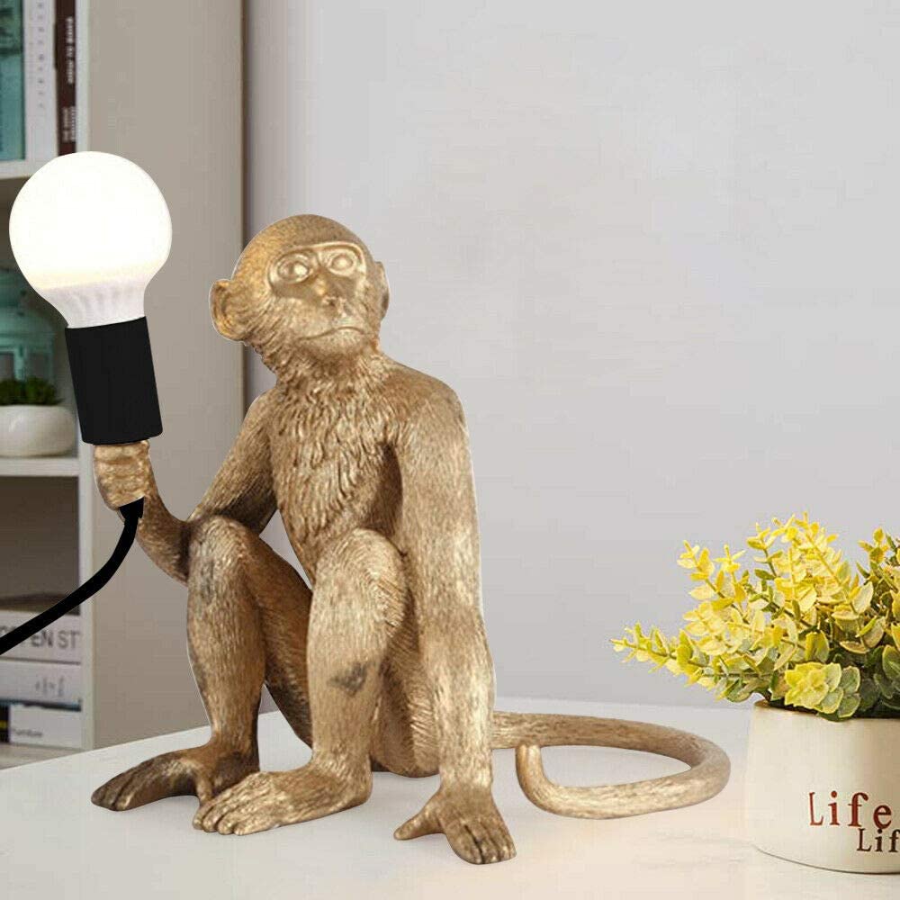 FETCOI Resin Monkey Desk Light Table Lamp   Bedside Fixture Light