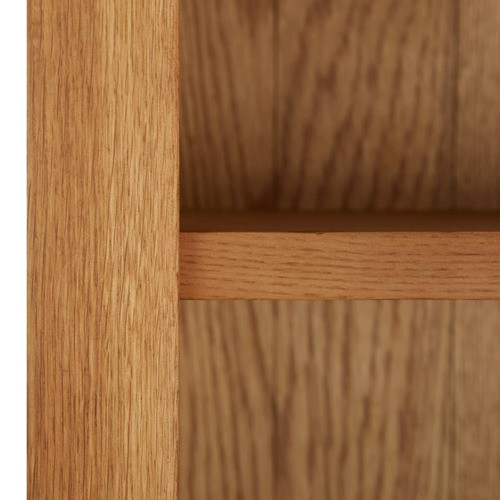 vidaXL Solid Wood Oak Bookcase 4 Doors 35.4 quotGlass Shelf Cabinet Storage Unit   Transitional   Bookcases   by vidaXL LLC  Houzz