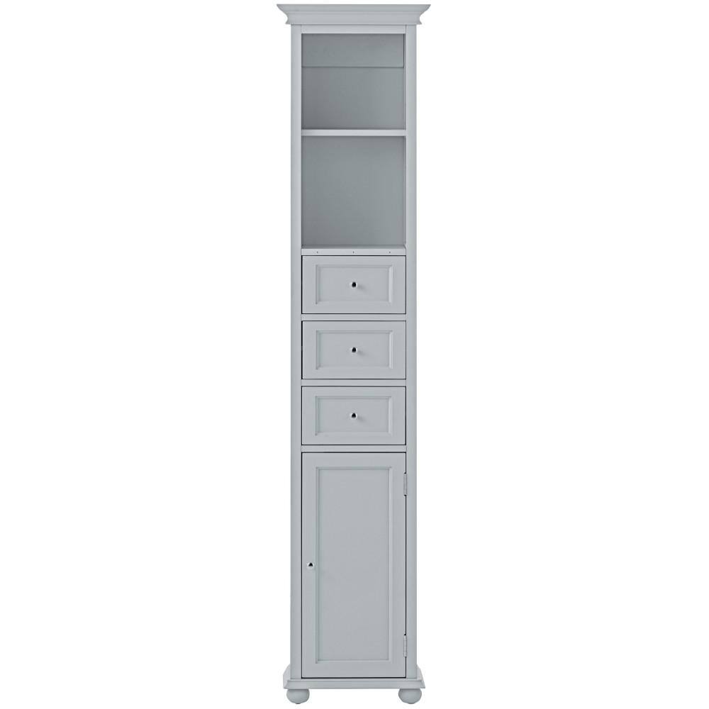 Home Decorators Collection Hampton Harbor 15 in. W x 10 in. D x 67-12 in. H Linen Storage Cabinet in Dove Grey BF-21891-DG