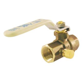 Everbilt 12 in. Brass Ball Valve with Waste NPT Full-Port THD95A303