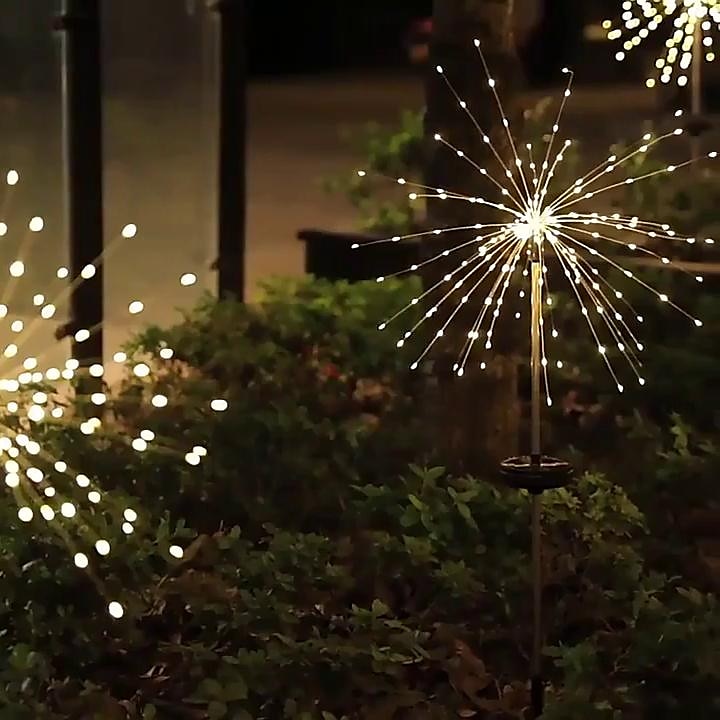 Solar Fireworks Lights 90/120/150/200 LEDS Outdoor DIY Solar Lights Garden Decorative Lights Waterproof Fairy Lights Lawn Lights