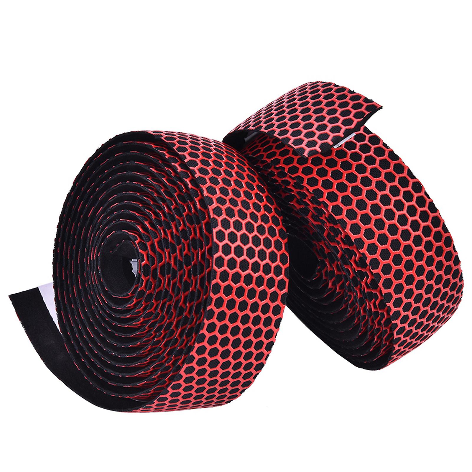 1 Pair Road Mountain Bike Handlebar Anti Skid Shock Absorption Tape End Plug (red)