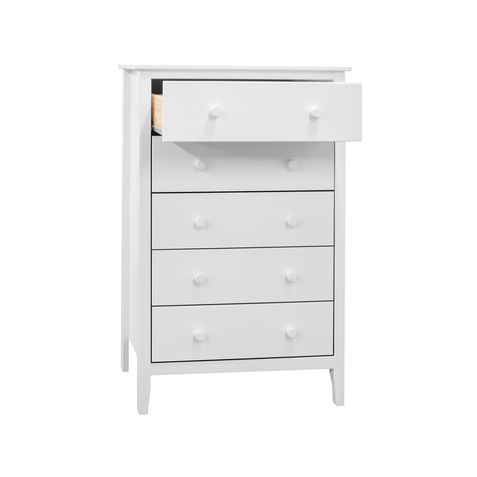 Adeptus Solid Wood Easy Pieces 5 Drawer Chest of Drawers - White