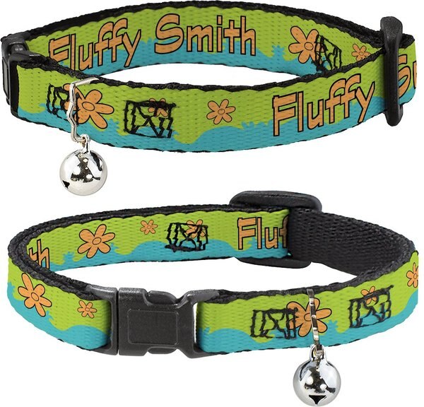 Buckle-Down Scooby Doo The Mystery Machine Paint Job Personalized Breakaway Cat Collar with Bell