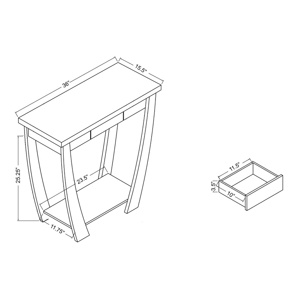 DH BASIC Curved Entryway Storage Sofa Table by Denhour