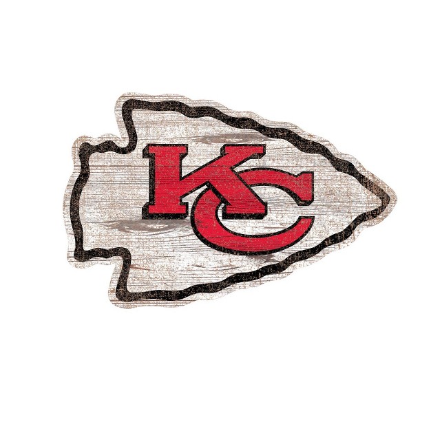 Nfl Kansas City Chiefs Distressed Logo Cutout Sign