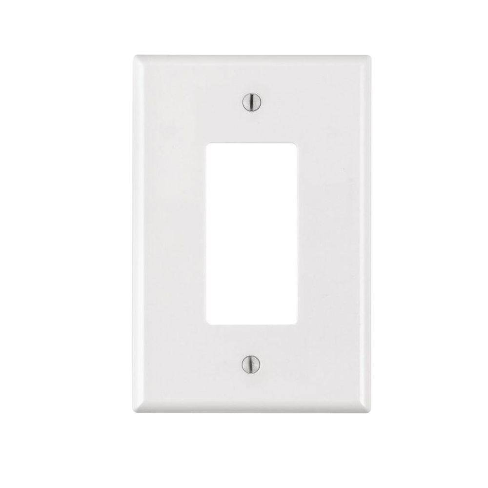 Leviton White 1-Gang DecoratorRocker Wall Plate (1-Pack) R52-88601-00W