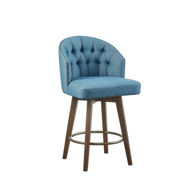 Madison Park Boyle Upholstered 360 Degree Swivel Counter Stool 26