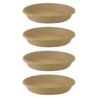 THE?HC COMPANIES Classic 24 in. Tan Plastic Round Flower Pot Plant Saucer (4-Pack) 4 x SLI24000A34