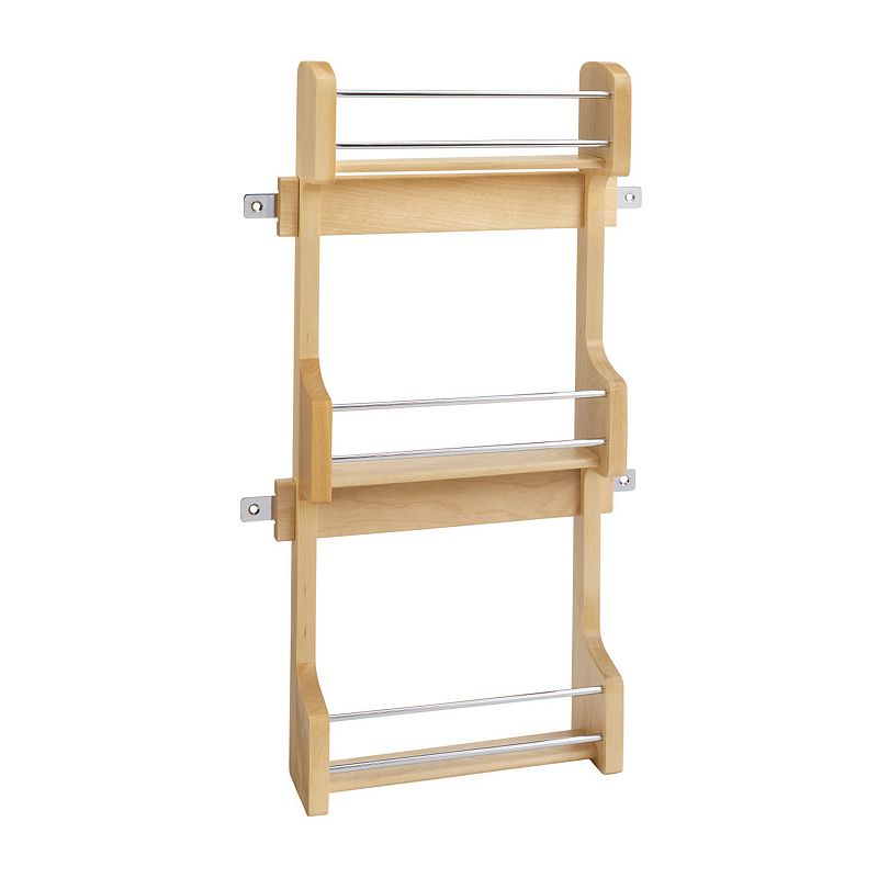 Rev-A-Shelf 4SR-15 15-Inch Cabinet Door Mounted Wood 3-Shelf Storage Spice Rack