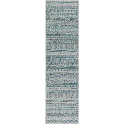 Eagean Traditional Indoor/Outdoor Aqua Rug