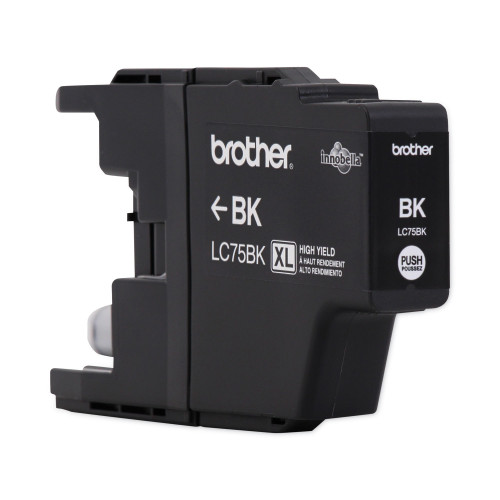 Brother LC75BK Innobella High-Yield Ink， 600 Page-Yield， Black