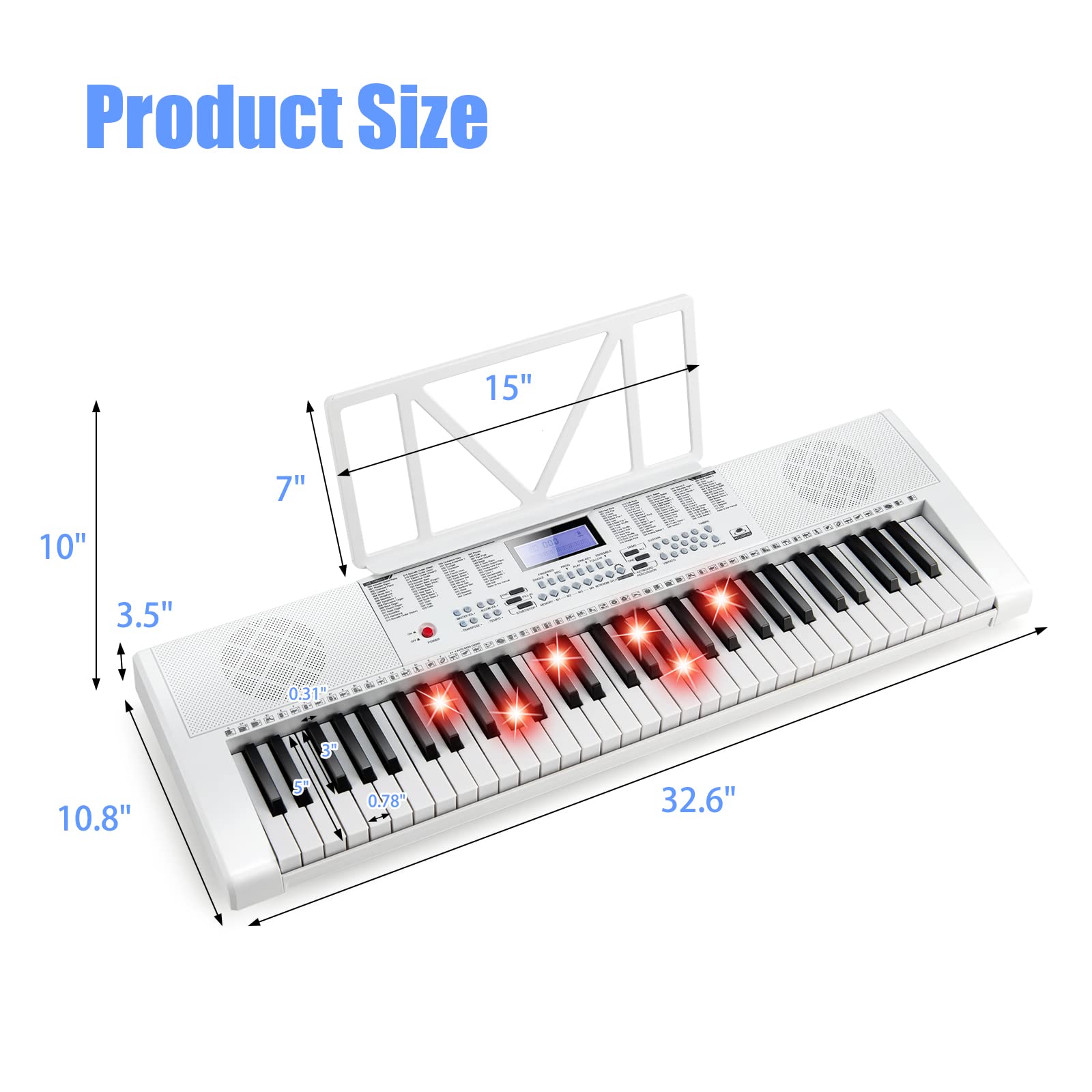 Costzon 61 Key Piano Keyboard, Portable Electronic Keyboard Piano, 3 Teaching Modes for Beginners Kids Adults