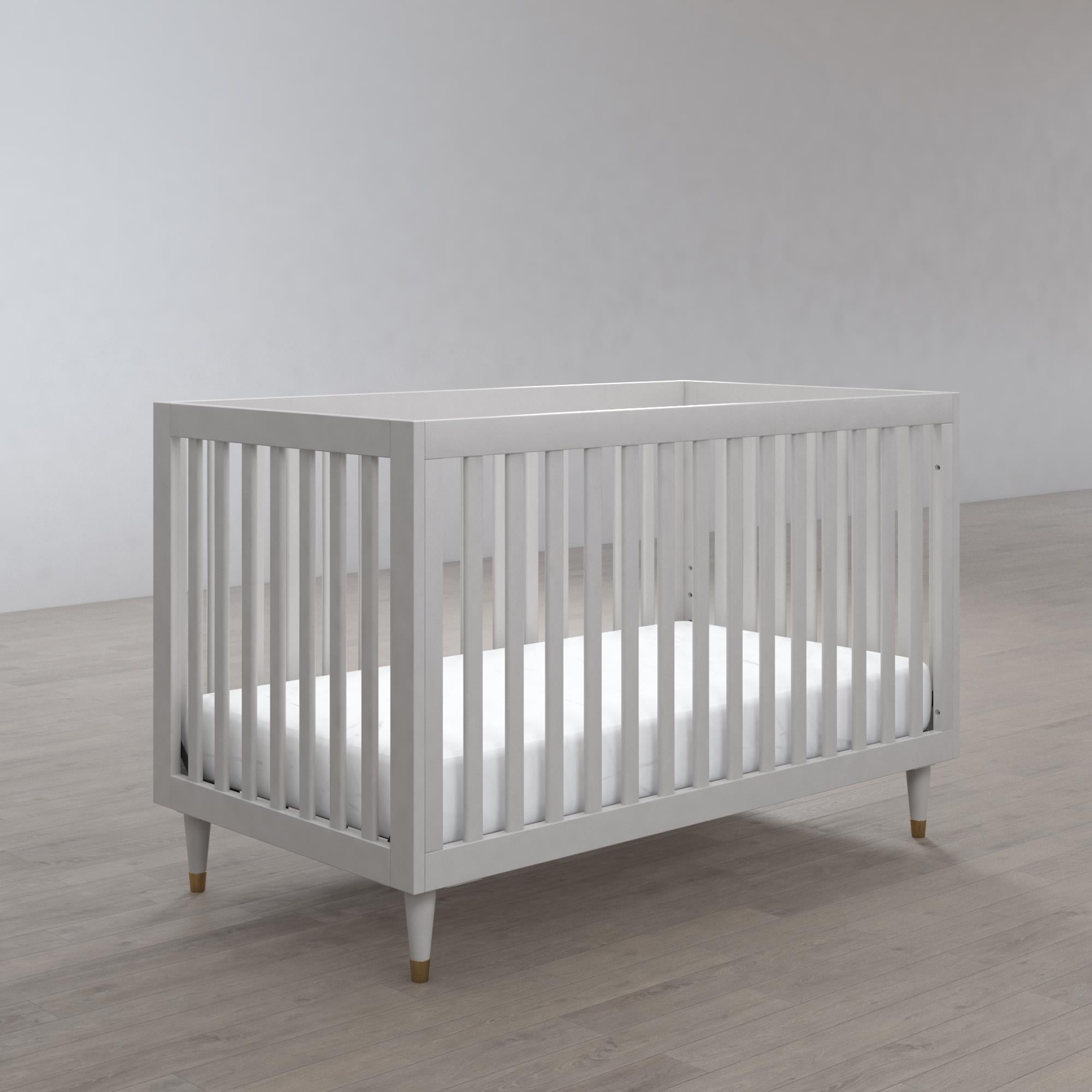 Little Seeds Rowan Valley Flint 3 in 1 Crib, Gray with Metal Legs