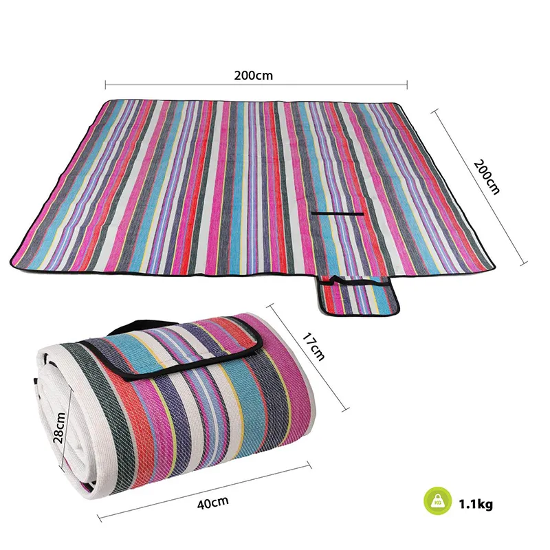 Acrylic Fabric Picnic Blanket Straw Sitting Pad Picnic Blanket  Season Universal Portable Picnic Mat