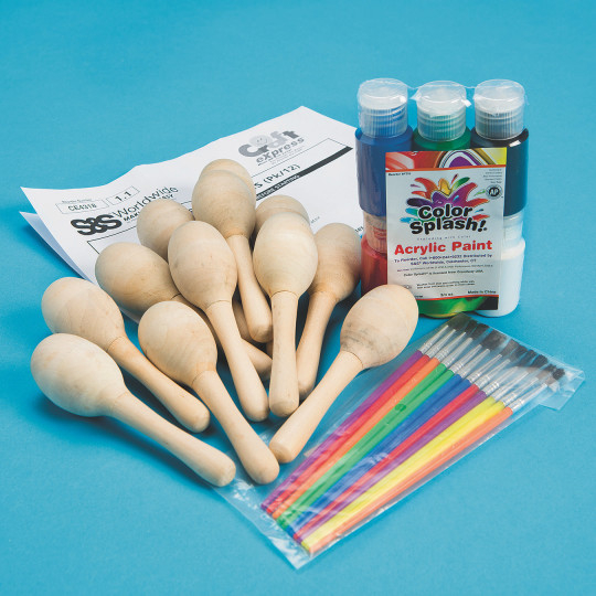 S S Worldwide Wooden Maracas Craft Kit