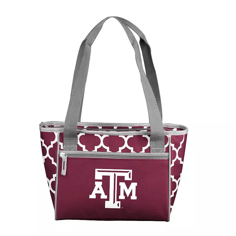 Logo Brand Texas AandM Aggies Quatrefoil 16-Can Cooler Tote