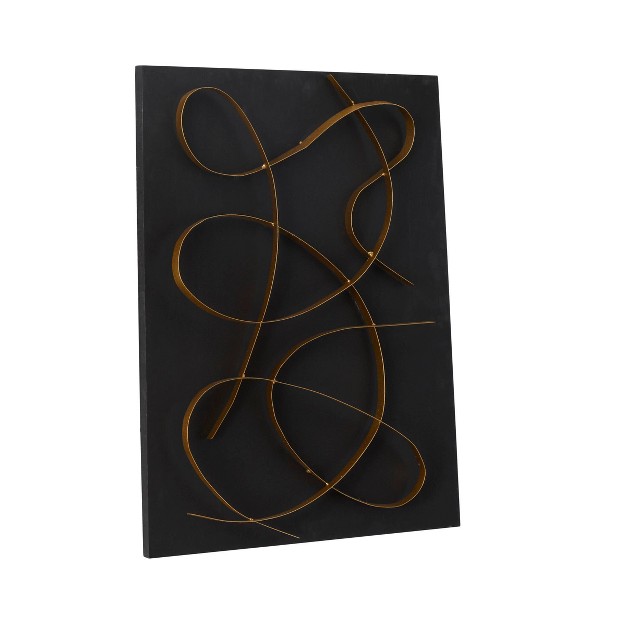 Metal Abstract Overlapping Lines Wall Decor With Gold Backing Cosmoliving By Cosmopolitan