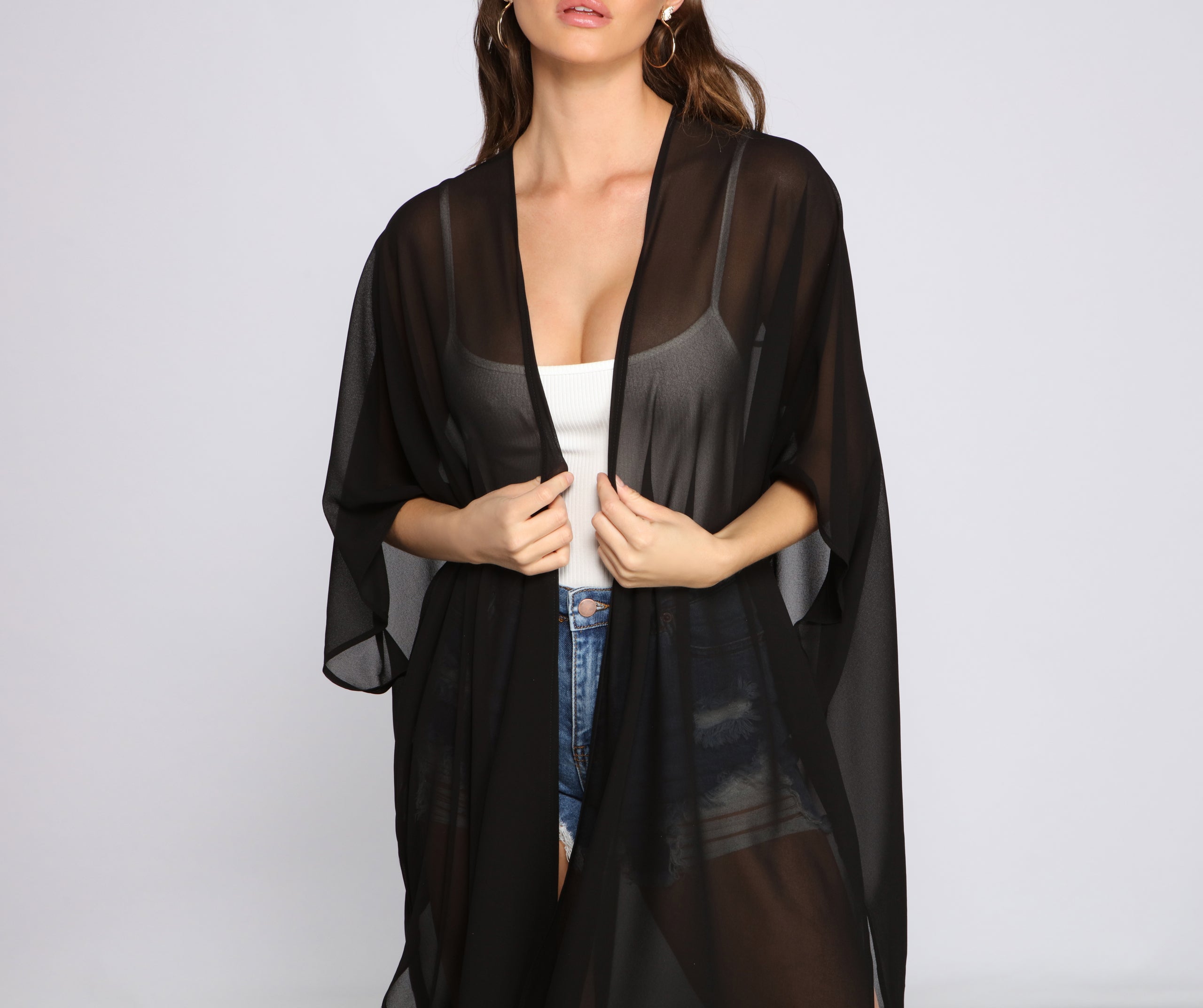 Essential Oversized Chiffon Kimono