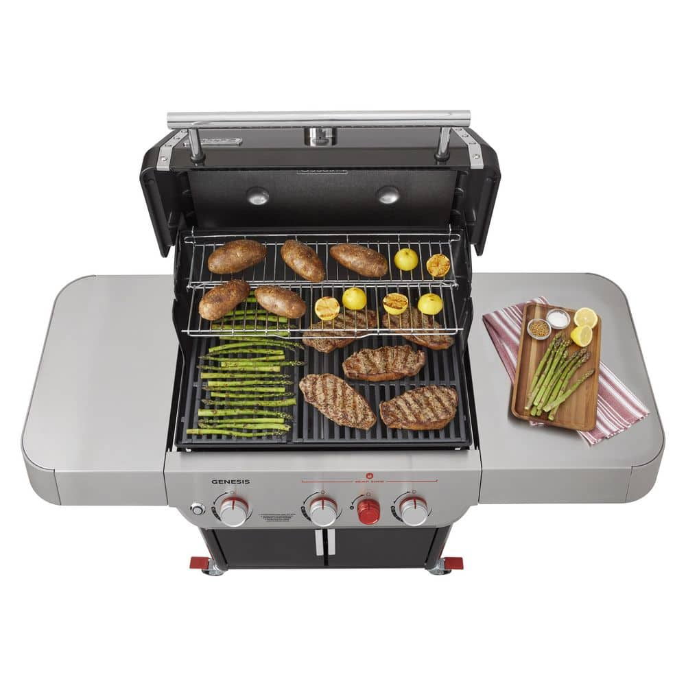 Weber Genesis E-325s 3-Burner Natural Gas Grill in Black with Built-In Thermometer 37310001