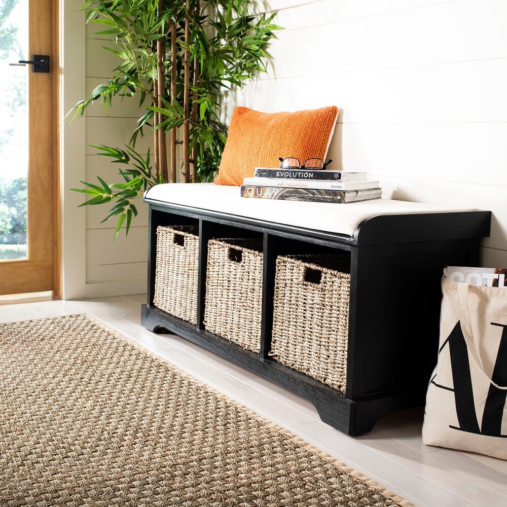 SAFAVIEH Lonan Black/ White Storage Bench   47\