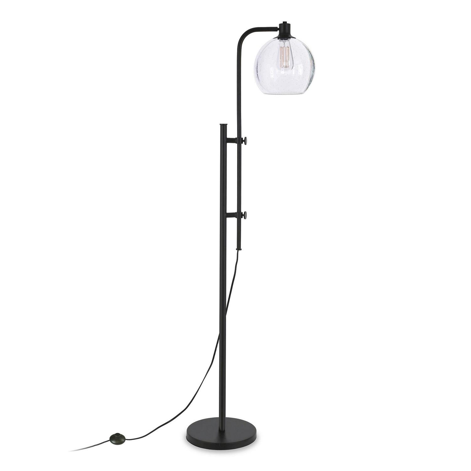 EvelynandZoe Industrial Metal Height-Adjustable Floor Lamp